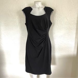 3/$25 Elegant sleeveless black shirred dress